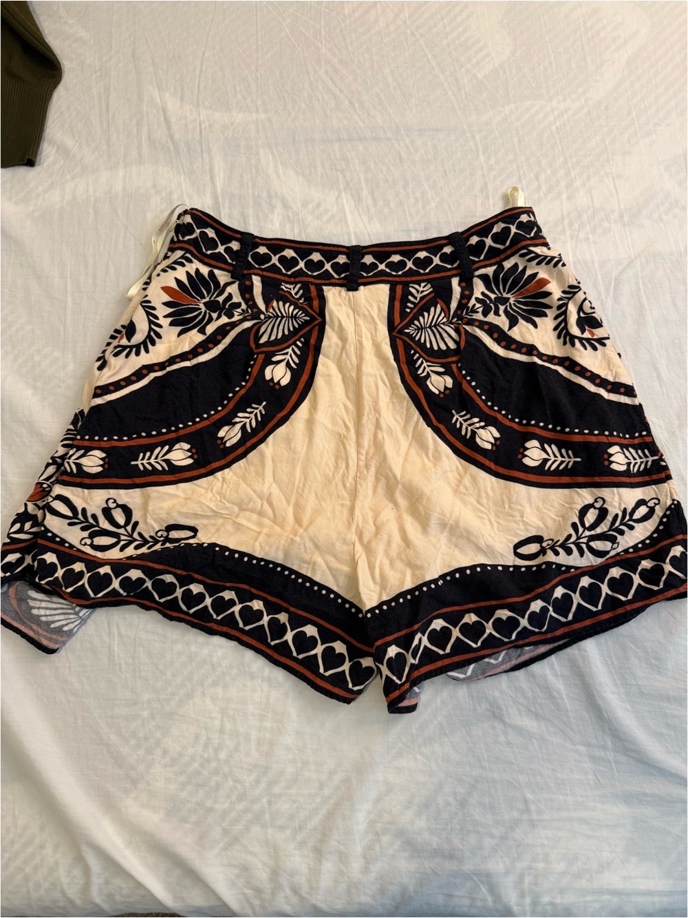 Printed Wrap Mini Skirt in Black and Cream - Picture 3 of 3